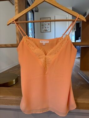 Socialite Coral-Orange Lace Trim Cami